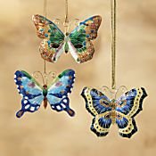 Set of 3 Butterfly Ornaments