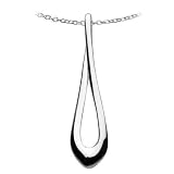 Ladies' Long Twist Pendant Necklace, Sterling Silver Trace Chain, 41cm Length, Model 90DSHP, by Kit Heath