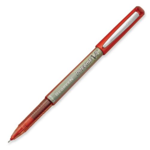 Pilot BeGreen Precise V5 Rolling Ball Pens, Extra Fine Point, Red Ink, Dozen Box (26302)