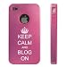 Apple iPhone 4 4S 4G Pink D1703 Aluminum & Silicone Case Cover Keep Calm and Blog On Crown
