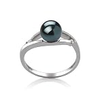 Vanessa Black 6-7mm AAA Japanese Akoya 14 Karat Gold Pearl Ring