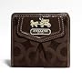NEW AUTHENTIC COACH MADISON OP ART SIGNATURE SMALL/MINI WALLET 43255 (Raisin)