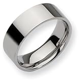 Contemporary Stainless Steel Flat 8mm Polished Band Size 6-13 - by Chisel