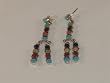 Multi Stone Sterling Silver Post Chandelier Earrings - ER-0107