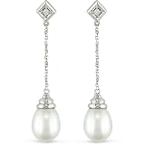 14k Gold FW Pearl and Diamond Accent Earrings
