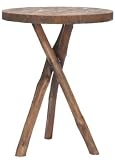 Jude Tripod Round End Table in Light Brown
