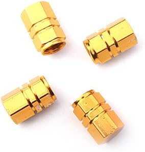 YF Luxury Tire Valves Caps/Stems for Cars(4-Pieces, Assorted Colors) , Gold