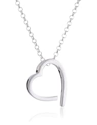 VINANI brand Germany 925 Sterling Silver Women Pendant Open Heart with Cable Link Chain Necklace AOH-T