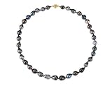 Tahitian Black Pearl Necklace 8-10mm in 14K White Gold