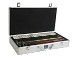 White Swan Mah Jongg (TM) - Ivory Tiles - Pusher Arms - Aluminum Case - Silver