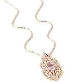 14K Rose Gold Kunzite & Diamond Pendant w/ Chain