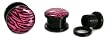 UV Pink Zebra Logo Plugs 00g - Sold In Pairs