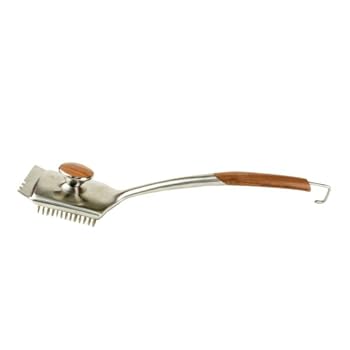 Charcoal Companion Stainless Steel and Rosewood Monster Big Head Grill Cleaning Brush