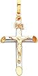 14K Two Tone Gold INRI Crucifix Pendant