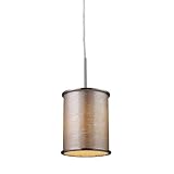 ELK Lighting 20042/1 Fabrique Drum Mini Pendant, Polished Chrome