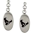Stainless Steel Houston Texans Logo Dangle Earrings