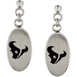 Stainless Steel Houston Texans Logo Dangle Earrings