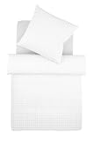 fleuresse - Housse de couette 4003-1000 - 155x220 cm - Batiste maco avec carreaux en satin - 100% Coton (Import Allemagne)
