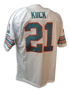 Jim Kiick Signed Miami Dolphins Throwback White Jersey - 17-0