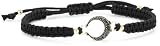 Mizuki 14k Poly Silk Macramé Bracelet with Black Diamond Crescent Charm