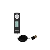 Retractable USB Cable for the Samsung Yepp YP-U1Q with Power Hot Sync and Charge capabilities - Gomadic Brand w/ TipExchange Technology