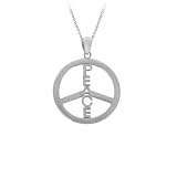 Sterling Silver Tarnish-Free Peace-Sign Pendant