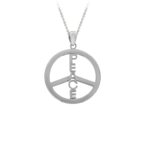 Sterling Silver Tarnish-Free Peace-Sign Pendant