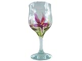 ArtisanStreet's Iris Design Wine Glasses. Hand Painted, Set of 4. One of a Kind, Signed