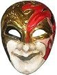 Masks, Paper Mache Court Jester Gold & Red