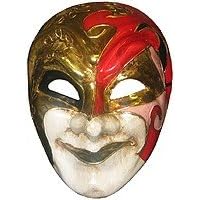 Masks, Paper Mache Court Jester Gold & Red