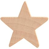 1" Wood Star, Natural Unfinished Wooden Star Cutout Shape (1 Inch) - Bag of 100