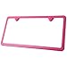 Premium UV Resistant Slim Style Stainless Steel License Plate Frame (2 Holes, Hot Pink)