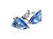 Unique Large Crystal Glass Topaz Blue Silver Cufflinks with Presentation Box