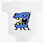 FISH HEAD SINISTER BLUE Baby Ultrasoft Onesie