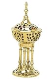 Brass Greek Pedestal Incense Burner - 5" Tall