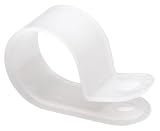 Kwik Klip PVC Adhesive Backed Cable Clamp, 1/2 Loop, 1 L, 1 W, U Clip- handles up to 3/4 Cable