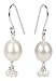 Jewelry : Sterling Silver White Freshwater Cultured Pearl Drop Earrings