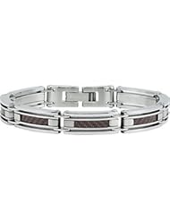 8.5" Stainless Steel Bracelet with Chocolate Carbon Fiber Inlay Chocolate Carbon Fiber B788