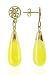 14 KT Gold Dyed Yellow Jade Teardrop 14k Back Post Drop Earrings