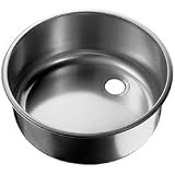 Opella 14157.045 15 Diameter Round Bar Sink, Polished Stainless Steel