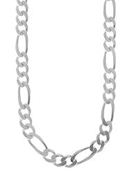 Sterling Essentials Sterling Silver 22-inch Diamond-Cut Figaro Chain (9.50mm)
