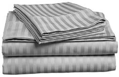 Deluxe Hotel Bedding, Premier Sateen Queen Sheet Set, 300 Thread Count, Grey