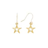 10K Yellow Gold Star Dangle Earrings