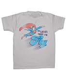 SUPERMAN THE LADIES THINK I'M FLY Dark Silver Fitted T-shirt