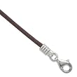 Brown Satin Cord with .925 Silver Clasp- 16 + 2 IN