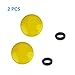 LXH 2 PACK Yellow Convex Metal Soft Release Button Finger Touch Fits any Standard Threaed Release For Fujifilm X-PRO2, XPRO-1,X100F, X100T, X100, X100S, X10, X20, X30, X-E1, X-E2,X-E2S, STX-2, X-T10