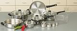 16pc 304 Stainless Steel 5-ply Cookware