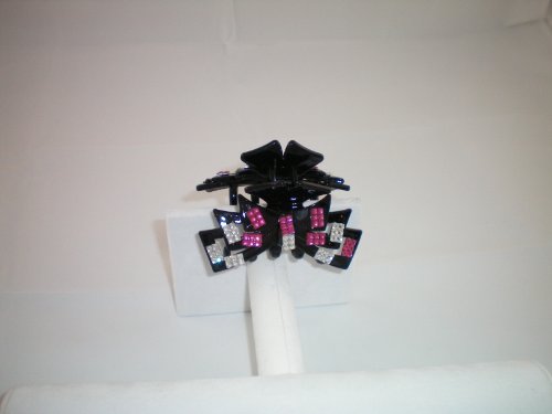Hair Jaw Clip with Crystqls in Pink and Clear
