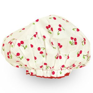 Spa Sister Cotton Bouffant Shower Cap - Cherry