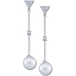 14K White Gold Cultured Pearl and Diamond Earrings